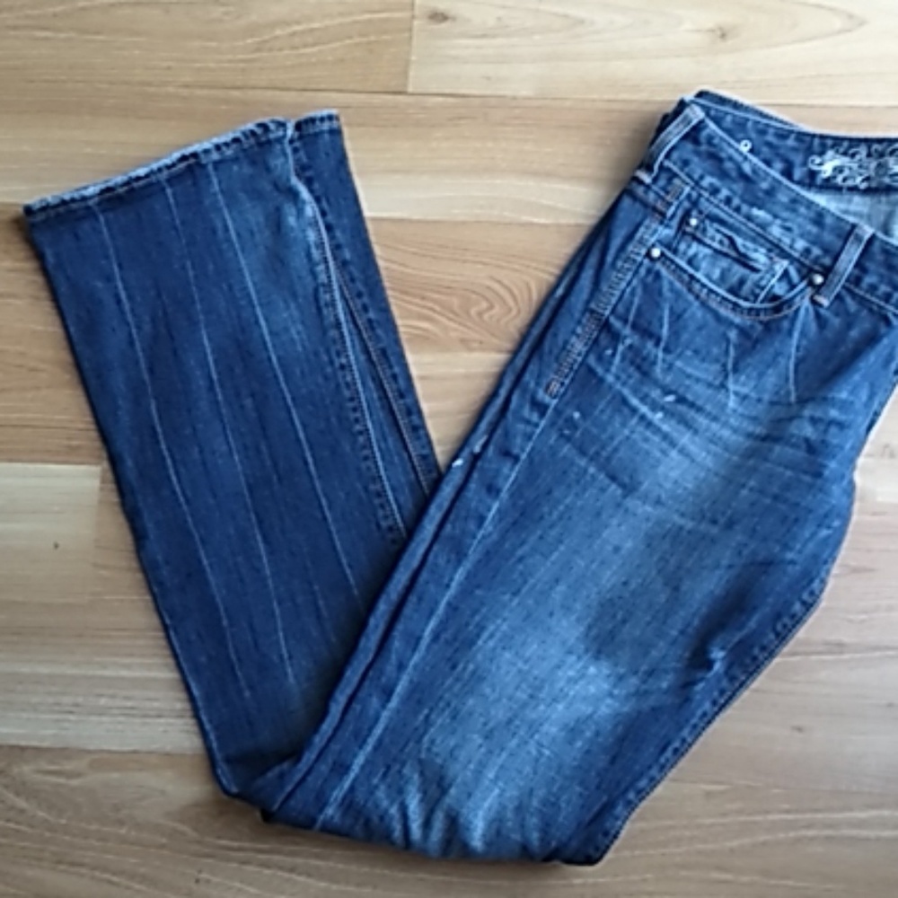 Express barely boot‎ low tide dark wash jeans